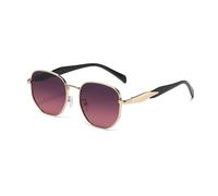 HYYZZC Occhiali da sole per fotografia di strada da donna, in metallo, alla moda, anti UV, con montatura rotonda, alla moda, personalizzati per auto, grigio-rosa