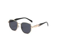 HYYZZC Occhiali da sole per fotografia di strada da donna, in metallo, alla moda, anti UV, con montatura rotonda, alla moda, personalizzati per auto, oro