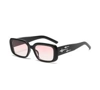 HYYZZC Occhiali da sole piccoli in stile retrò da donna, stile gattino, alla moda, colorati, a specchio, da uomo, punk, sportivi, rosa sfumato nero
