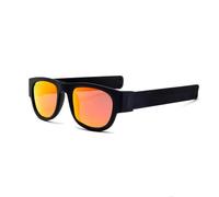 HYYZZC Occhiali da sole pieghevoli Occhiali sportivi polarizzati Occhiali da sole con bracciale per uomo che guida occhiali da sole da ciclismo da esterno, nero, arancione, nero