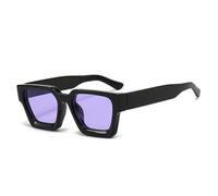 HYYZZC Occhiali da sole quadrati alla moda da donna, di lusso, retrò, da uomo, di tendenza, leopardati, blu e verdi, con lenti UV400, nero e viola, taglia unica