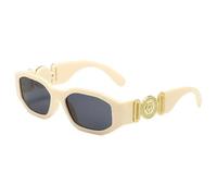 HYYZZC Occhiali da sole retrò irregolari per donna e uomo, alla moda, con montatura piccola, UV400, A, 1 pezzo