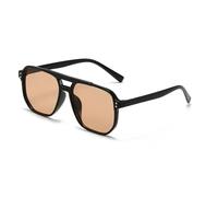 HYYZZC Occhiali da sole retrò unisex, eleganti, con montatura grande, stile Ins, occhiali da sole alla moda, montatura nera, cachi, un pezzo