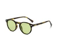 HYYZZC Occhiali da sole rotondi polarizzati retrò da donna, alla moda, con rivetti, tonalità decorative, UV400, occhiali da sole da uomo punk, verde scuro, a righe verdi, taglia unica