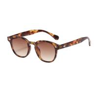 HYYZZC Occhiali da sole rotondi retrò di qualità da donna, alla moda, con rivetti, decorazione, UV400, da uomo, punk, leopardati, occhiali da sole, leopardati.