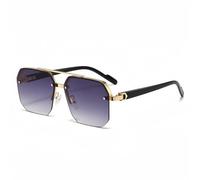 HYYZZC Occhiali da sole senza montatura per uomo, personalizzati, piccoli, a mezza montatura, da viaggio, per guida, resistenti ai raggi UV, oro viola