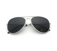 HYYZZC Occhiali da sole vintage da uomo con montatura in metallo, da donna, alla moda, per esterni, UV400, argento e nero.