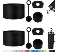 HYZ Stanley Cup - Set di 8 accessori per tazze Stanley, tappo in silicone a prova di fuoriuscite e stivale protettivo con tappo di copertura per Stanley H2.0 da 850,5 g, 1134 g, nero