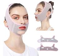 HyzaPhix 2pcs Maschera Viso Lifting V Line, Doppio Mento Riduttore, Anti Snoring Chin Strap,Russare Rimedi Efficaci, Anti Russare Cinturino per Uomo Donna (2pcs)