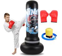 HYZCXPL Sacco da boxe gonfiabile autoportante per bambini e adulti, set completo da boxe con guanti e pompa ad aria per kickboxing, karate, taekwondo, allenamento MMA