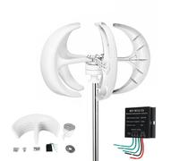 HYZHANHONG 12V, Kit generatore Eolico Verticale Portatile da 12V/24V48V con 5 Pale e Controller di Carica generatore Eolico ad ASSE Verticale (10000W)