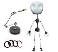 HYZHANHONG 17CM, Kit di Armature per Stop Motion Fai-da-Te, Figure di Metallo da 12CM a 20CM, Animazione Stop Motion con Mani e Teschio da 13CM