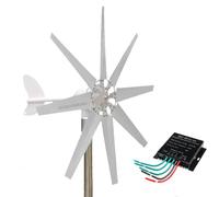 HYZHANHONG 220v, Kit Generatore Eolico Portatile Piccolo Mulino a Vento, 600W-1000W 12V 24V 48V con Controllore MPPT Generatore Eolico per Illuminazione da Giardino (Bianco, 8 Pale)