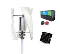 HYZHANHONG 220v, Kit Motore Generatore a 3 Pale Turbina Eolica per Energia Domestica e Campeggio, Turbine Eoliche ad ASSE Verticale 12000W 12V 24V (con Inverter da 3000W)