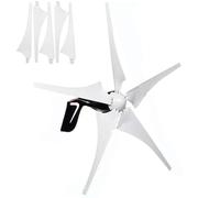 HYZHANHONG 24V, Generatore Eolico Orizzontale a Basso Rumore, Set Turbina Eolica Domestica ad Alta Potenza 2500W Kit Turbina Eolica 12V 24V 48V 220V con Controller MPPT (Bianco - 5 Pale)