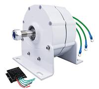HYZHANHONG Alternatore a Magnete Permanente con Controller da 5000W a Basso RPM, generatore trifase 12V 24V 48V per turbina eolica o turbina idrica (Bianco, con Base),220v