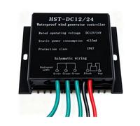 HYZHANHONG Controller per Turbina Eolica MPPT 20000W, Controller per Generatore Eolico IP67 12V 24V 48V con Indicatore LED (Nero),Nero,12V