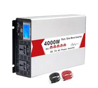 HYZHANHONG Convertitore Inverter per Auto da 4000 W, da CC 12 V-72 V A CA 110 V/220 V, Caricabatterie Portatile per Auto Dotato di Schermo LCD, Inverter A Onda Sinusoidale Pura,Dc 12v,AC 110V