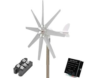 HYZHANHONG Generatore Eolico a Turbina 1000W 12V 24V, Kit Generatore Eolico ad ASSE Orizzontale a 8 Pale con Controllore di Carica MPPT, Ideale per Casa, Fattoria e Vita Fuori Rete,220v
