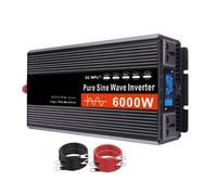 HYZHANHONG Inverter di Potenza per Auto, Inverter a Onda Pura da 6000W di Picco, Convertitore di Potenza DC12V/24V/48V/60V/72V a AC 220V per Sistema Solare off-Grid, Camper, Camion,48v to 220v