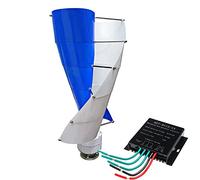 HYZHANHONG Kit Generatore Eolico 12V 24V 48V, Turbina Eolica Verticale a Spirale da 2000W-5000W con Controller, velocità del Vento 42.65Ft/S per Casa, Impresa (Blu),24v
