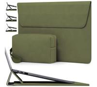 HYZUO 13,3-14 Pollici Borsa Custodia PC Portatile con Supporto Regolabile per MacBook Pro 14 M5/M4/M3/M2/M1 Pro/Max A3426 A3427 2026-2021, MacBook Air/Pro 13,3, 13,8-13,5 Surface Laptop, Verde Oliva