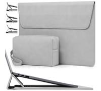 HYZUO 13,3-14 Pollici Borsa Custodia PC Portatile con Supporto Regolabile per MacBook Pro 14 M5/M4/M3/M2/M1 Pro/Max A3426 A3427 2026-2021, MacBook Air/Pro 13,3, 13,8-13,5 Surface Laptop, Grigio Chiaro