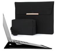 HYZUO 13,3-14 Pollici Custodia PC Portatile con Funzione Stand per MacBook Pro 14 M4/M3/M2/M1 2025-2021, MacBook Air/Pro 13,3, 13,8/13,5 Surface Laptop, HP Spectre X360 13/14, Nero(con Trim)