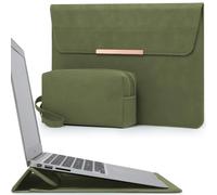 HYZUO 13,3-14 Pollici Custodia PC Portatile con Supporto, Verde Oliva | per MacBook Pro 14 M5-M1 A3426 A3427 2026-2021, MacBook Air/Pro 13,3, 13,8-13,5 Surface Laptop, HP Spectre X360 13/14