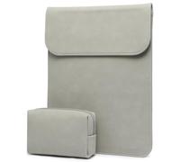 HYZUO 13,3-14 Pollici Custodia per Laptop per MacBook Pro 14 M5/M4/M3/M2/M1 Pro/Max 2026-2021, 13,3" MacBook Air/Pro, 13,5-13,8 Surface Laptop, Custodia in Finta Pelle Scamosciata, Grigio Chiaro