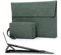 HYZUO 13 Pollici Custodia PC Portatile con Supporto Regolabile per MacBook Air 13 M2 A2681 M1 A2337 2024-2018, MacBook Pro 13 M2 A2686 M1 A2338 2024-2016, XPS 13, con Borsa Accessori, Verde mezzanotte