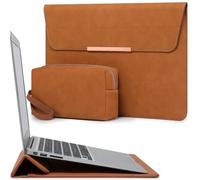 HYZUO 15-16 Pollici Borsa Custodia Portatile con Supporto, Marrone | per MacBook Pro 16 M5/M4/M3/M2/M1 Pro/Max A3428 A3429 2026-2019, MacBook Pro 15 2015-2012, Samsung Galaxy Book Flex/Pro 15