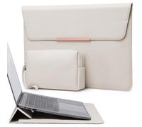 HYZUO 15-16 Pollici Custodia PC Portatile con Funzione di Supporto Compatibile con MacBook Pro 16 M4/M3/M2/M1 2025-2019, MacBook Pro 15 2015-2012, XPS 15, Samsung Galaxy Book 15, Beige(con Trim)