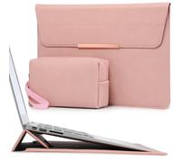 HYZUO 15-16 Pollici Custodia PC Portatile con Funzione di Supporto Compatibile con MacBook Pro 16 M4/M3/M2/M1 2025-2019, MacBook Pro 15 2015-2012, XPS 15, Samsung Galaxy Book 15, Rosa(con Trim)