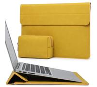 HYZUO 15-16 Pollici Custodie per PC Portatile Borsa con Funzione Stand per MacBook Pro 16 M4/M3/M2/M1 2025-2019, XPS 15, MacBook Pro 15 2015-2012, Samsung Galaxy Book Flex 15, Giallo Oliva