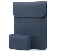 HYZUO 15 pollici Borsa per laptop per MacBook Air 15 M4 A3241 M3 M2 2025-2023, 15" Surface Laptop7/6/5/4/3, MacBook Pro 15 2019-2016, custodia in pelle finta scamosciata, con Borsa Accessori, Blu navy