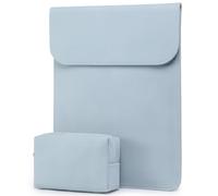 HYZUO 15 pollici Borsa per laptop per MacBook Air 15 M4 A3241 M3 M2 2025-2023, 15" Surface Laptop7/6/5/4/3, MacBook Pro 15 2019-2016, custodia in pelle finta scamosciata, Blu pallido