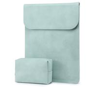 HYZUO 15 pollici Borsa per laptop per MacBook Air 15 M4 A3241 M3 M2 2025-2023, 15" Surface Laptop7/6/5/4/3, MacBook Pro 15 2019-2016, custodia in pelle finta scamosciata, Verde menta
