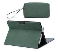HYZUO Custodia Protettiva per 2024 Surface Pro 11, 10, 9 2022, Supporto Folio con Portastilo, Compatibile con la Type Cover Tastiera, con una Borsa Piccola, Verde mezzanotte