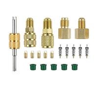 HZ-MONSTAR R410A R134A Adattatori Mini Split Kit di montaggio adattatore 5/16" SAE 1/4" SAE Flare, 1/2 Acme 1/4" Femmina a Maschio Kit di montaggio in ottone con rimozione nucleo valvola per HVAC Mini