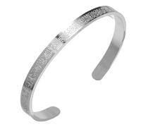 HZAOPZE 1 PCS Bracciale per Donne e Uomini Musulmano Corano Allah Bracciale apribili con Calligrafia araba Braccialetto Islamico Islamico Gioielli Regali, Argento