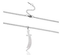 HZAOPZE 1 pcs Collana con spada per uomini e donne Zulfiqar Spada Collana Imam Ali Zulfiqar Ciondolo Arabo Rune Islamico Musulmano Gioielli Talismano Amuleto Regalo Religioso, acciaio inossidabile 304