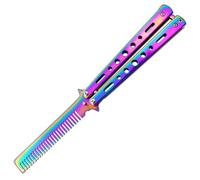 HZAOPZE 1 pcs Farfalla pettine -pieghevole a farfalla-pettine per capelli primaverile, pettine per capelli per acconciatura, accessorio per allenamento a farfalla,Pettine per la pratica(iridescente)