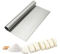 HZAOPZE 1 pcs Tagliapasta Spatola Cucina, Piccola Spatola per Impasti Spatola Pizza, Acciaio Inossidabile Tagliapasta con Impugnatura e Scala di Misurazione, Spatola per Impasti Pasta, 22 * 12cm