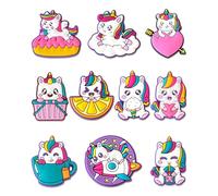 HZAOPZE 10 pezzi ciondoli per scarpe a forma di unicorno per CROCS per ragazze, graziosi ciondoli per scarpe CROC, graziosi widget per CROCS, decorazione scarpe per zoccoli Unicoen regalo per ragazze