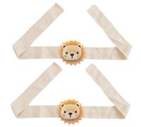 HZAOPZE 2 pcs Fermacravatte per Bambini, Tende Tieback Cartoon Animale, Tenda Cravatta Posteriore Cartone Animato, Tenda Fibbia fermatenda con Fibbia per Tenda a Forma di Animale Leone, beige