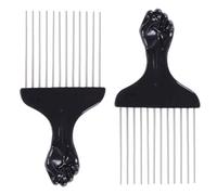 HZAOPZE 2 pcs Pettini in Metallo Afro,Pettine Capelli Ricci,Pettine Capelli Uomo e donne,Pettine Denti Larghi per Onde,Capelli Mossi,Strumento per Lo Styling dei Capelli per Capelli Ricci Naturali