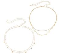 HZAOPZE 2 PCS Strass Catena in Vita Oro Cristallo, Catene del Ventre A Strati Scintillante Catena in Vita Catena, Sexy Bikini Gioielli per Il Corpo per Ragazze E Donne(Oro)