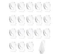 HZAOPZE 20 Pcs Ganci Adesivi Trasparenti,gancetti adesivi da Parete per Appendere Resistenti con Adesivo Che Non Lascia Segni per Cucina Bagno Camera da Letto Ufficio,Trasparenti Autoadesivo Gancio