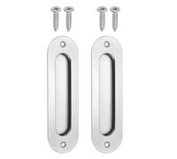 HZAOPZE 2Pcs maniglie per porta scorrevole in 304 acciaio inossidabile spazzolate con viti maniglie per porta invisibili, maniglia ovale incassata, maniglia per armadio cassetto
